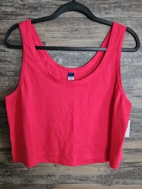 Old Navy Bright Pink Scoop Neck Cropped Tank